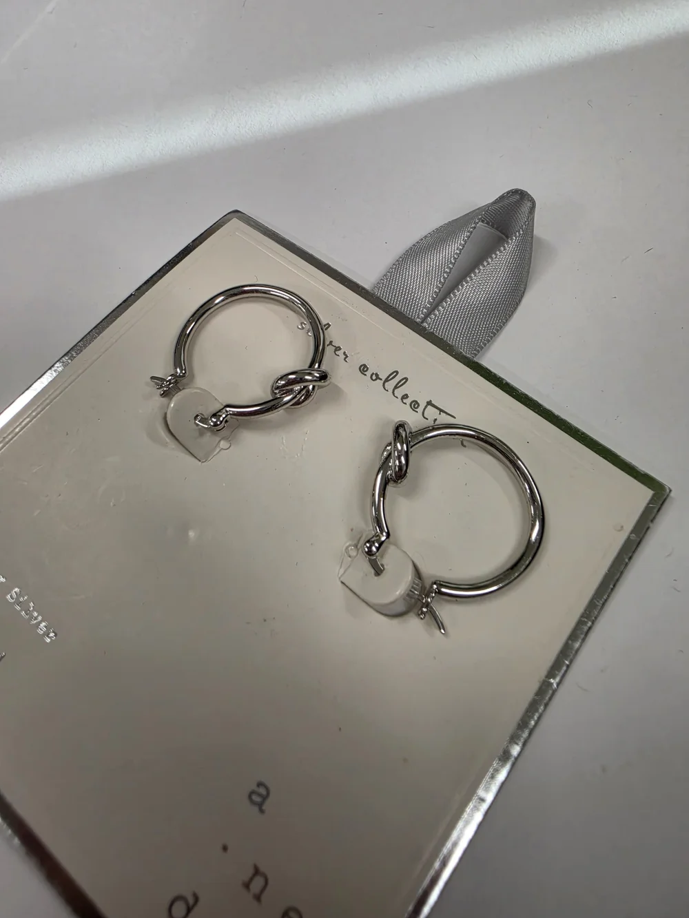 a new day Silver Knot Detail Hoop Earrings Sterling Silver Post